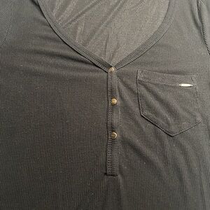 Bebe black Ribbed Top, 3/4 sleeves